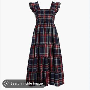 Hill House Ellie Nap Dress in Navy Tartan Size Small